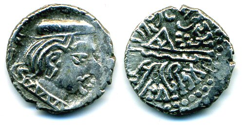 Indo-Sakas in Western India, silver drachm, Bhartrdaman (277-295 AD) as Mahakshatrap (282-295 AD), 291 AD