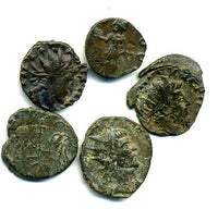 Lot of 5 good quality ancient barbarous antoniniani (radiates), minted in 270's AD, hoard coin from France