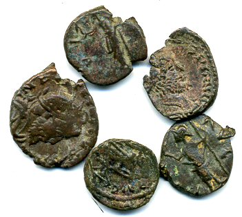 Lot of 5 good quality ancient barbarous antoniniani (radiates), minted in 270's AD, hoard coin from France