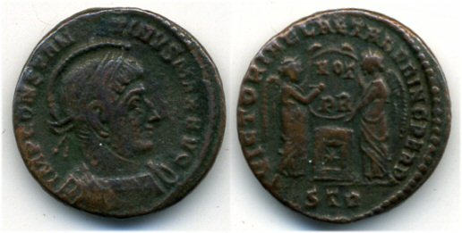 Nice VLPP follis of Constantine I (307-37), Trier mint, Roman Empire (RIC 216)