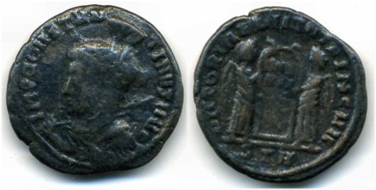 Imitation of a VLPP follis of Constantine the Great (307-337 AD) from Trier mint, Rhine region