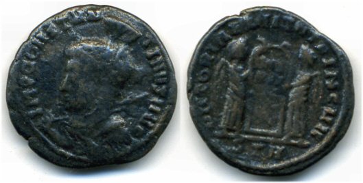 Imitation of a VLPP follis of Constantine the Great (307-337 AD) from Trier mint, Rhine region