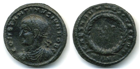 VOT V follis of Constantine II as Caesar (317-337 AD), Thessalonica, Roman Empire