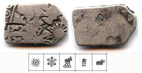 Silver punch karshapana, period of Mahapadma Nanda and his sons (ca.345-323 BC), Magadha Janapada, India (G/H #450)