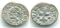 Silver obol (1/2 denar) of Louis, King of Hungary (1342-1382), Croatia and Poland