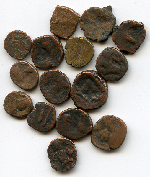 Lot of 14 various Kushano-Sassanian drachms, 200-400 AD