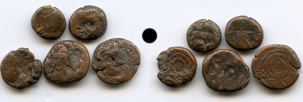 Lot of 5 various drachms from Elymais, 100 BC - 200 AD