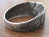 RRR Kievan Rus silver finger ring w/niello inlay, c.10th-11th century AD