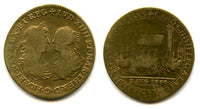 Nice brass token (AE27) of Louis XIV (1643-1715) and his wife Maria Theresa, dated August 9 1664, France - "royal procession" type
