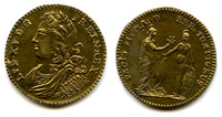 Nice brass token (AE25) of Louis XV (1715-1774), France
