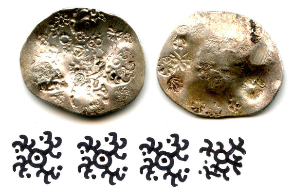 Huge RRR scyphate 1/2 shatamana (?), Kashi Janapada, 6th century BC, India (Rajgor#711)