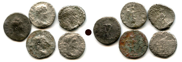 Lot of 5 cheap silver Roman Severan denarii, 200's AD, Roman Empire