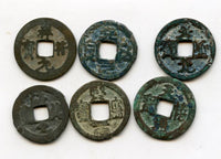 Lot of 6 various ancient and medieval Japanese and Vietnamese coins, 10th-20th century AD
