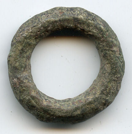 Excellent LARGE (34mm, 18.6 grams!) ancient Celtic ring money from Hungary, ca.800-500 BC