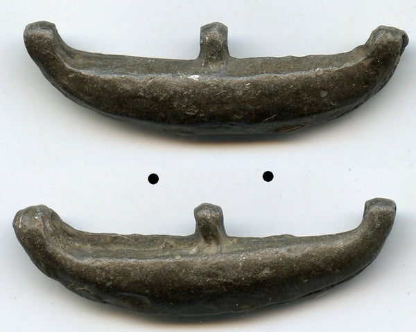 Scarce tin "canoe money", Palembang, Sumatra, Indonesia, ca.800-1200 AD